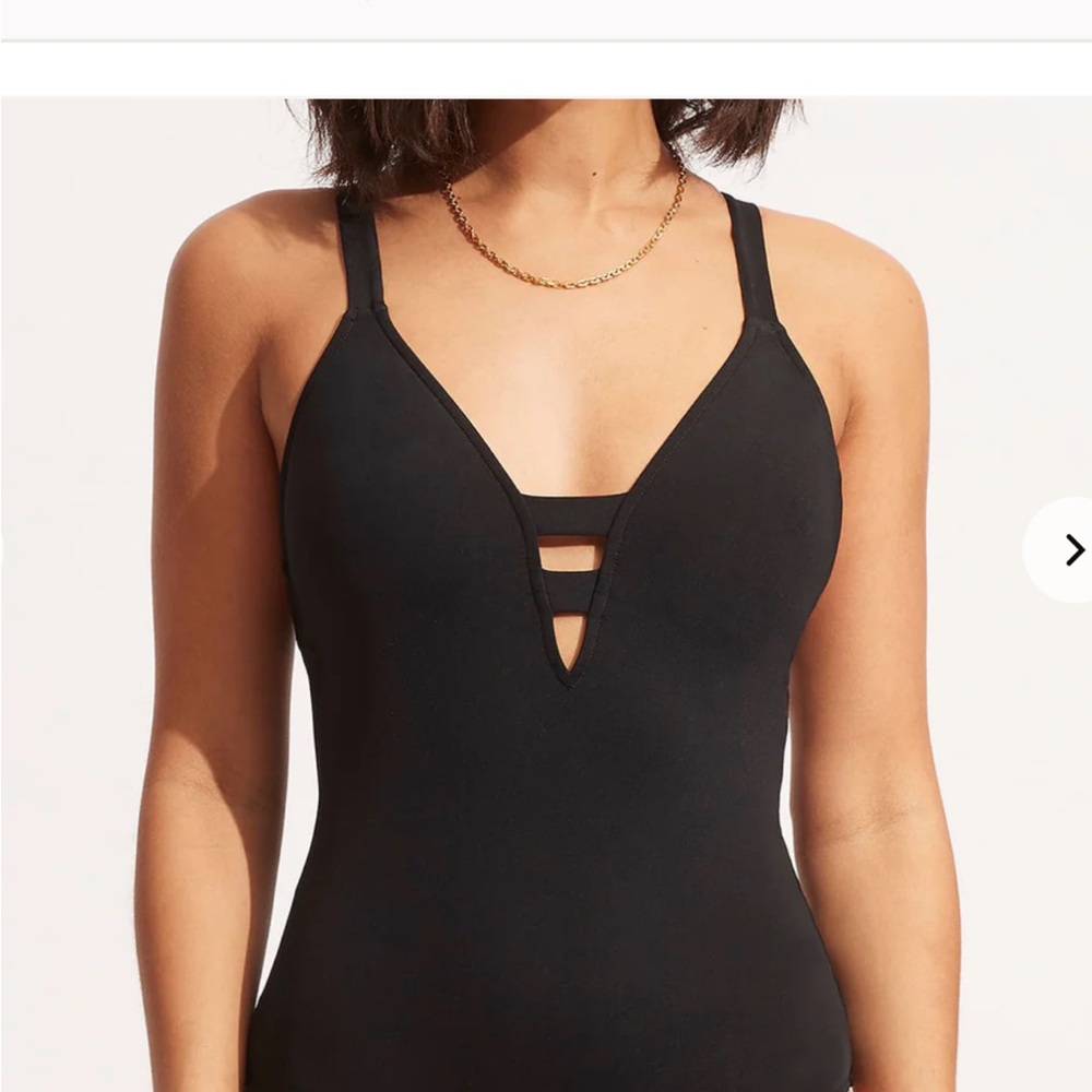 Seafolly Collective Deep V One Piece - Black